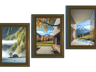 Landscape Decorative Painting Decorative Painting Landscape Hanging Painting Hanging Painting Landscape Painting 3d model