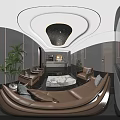 Modern Hotel Lobby With Reception Desk Marble Floor And Elegant Pendant Lighting Design