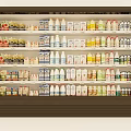 Refrigerated Display Shelf with Multiple Shelves for Various Beverages and Dairy Products