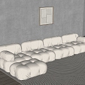 Modern Sofa Modern Art Sofa Living Room Sofa Flannel Sofa 3d model