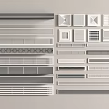 Various Modern Air Conditioner Vents With Different Designs Styles And Colors 3d model
