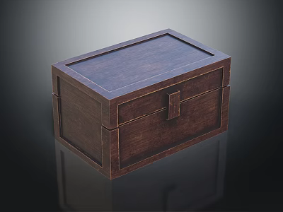 Classic Wooden Storage Box With Natural Wood Grain And Wooden Latch For Home Organizing 3d model