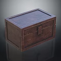 Classic Wooden Storage Box With Natural Wood Grain And Wooden Latch For Home Organizing