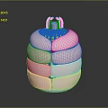 Pink Layered Landscape Scenery With 3D Structured Design Elements