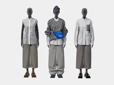 Model Fashion Clothing Store Clothing Display Shopping Mall Clothing Window Clothing Store Model Women Display Foreign Trade Products Fashion Pants 3d model
