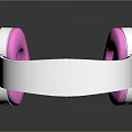 Stylish Pink White Headphones With Heart Shaped Ear Cups For Audio Listening Experience
