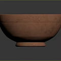 Handmade Red Clay Bowl With Simple Line Design As Home Furniture Decor Piece