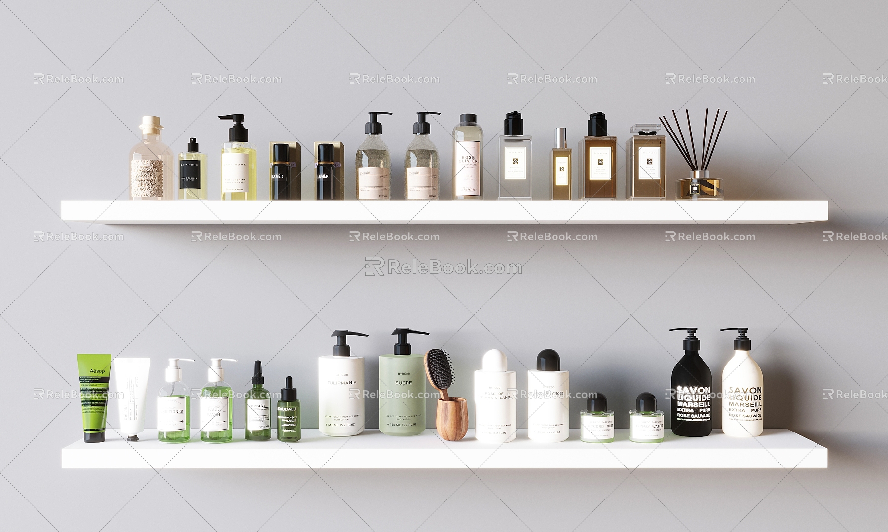 Bath products, toiletries, aromatherapy, bath, skin care products, cosmetics 3d model