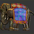 Three Colorful Decorative Elephant Figurines With Vibrant Patterns And Ornate Details
