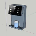 Modern Kitchen Water Dispenser With Digital Display And White Mug Tray