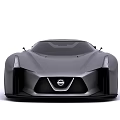 Gray Nissan Concept Car Featuring Sleek Design Sporty Exterior Large Wheels And Rear Spoiler