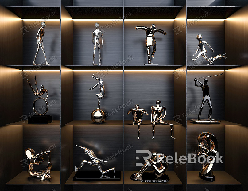 Modern sculpture metal figure sculpture ornaments model