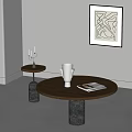 Prada Middle and Ancient Style Tea Table Combination of Silent Style Nordic Mother and Mother Coffee Table Solid Wood Coffee Table Luxury Stone Coffee Table 3d model