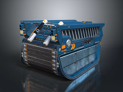 Futuristic Blue Tank 3D Model With Advanced Armor And Tracks Design 3d model