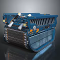 Futuristic Blue Tank 3D Model With Advanced Armor And Tracks Design