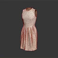 Elegant White Sleeveless Lace Dress With Pleated Skirt Design Details