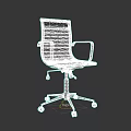 Black Office Chair With Metal Armrests Striped Design Silver Base And Wheels