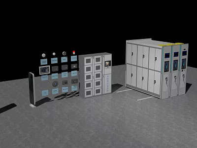 Contemporary Bookcase With Control Panel Drawers Modular Design And Multiple Storage Doors 3d model