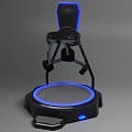 Innovative Immersive VR Experience Device With Black Seat Blue Lighting Circular Platform Stand