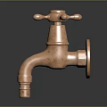 Vintage Copper Faucet With Classic Handles And Shiny Polished Surface