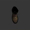 Brown Leather Lace Up Tall Boots With Metal Eyelets And Black Thick Sole