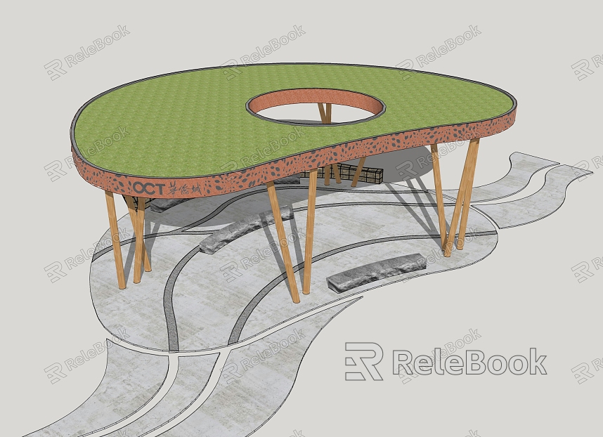 Gallery Leisure Post Ride Post Leisure Jingting Park Service Point model