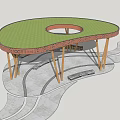Gallery Leisure Post Ride Post Leisure Jingting Park Service Point 3d model