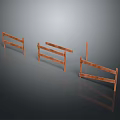 Wooden Fence Sections With Horizontal Slats For Outdoor Garden Decoration
