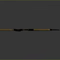 Yellow Wooden Rifle With Scope And Black Components And Reflection On Gray Gradient Background