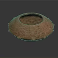Reddish Brown Clay Pot With Carved Wavy Patterns And Protruding Decorations