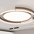 Modern Circular Ceiling Light With Metal Frame And White Lampshade 3d model