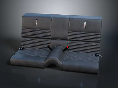 Gray Leather Car Seat With Split Design And Comfortable Upholstery Features 3d model