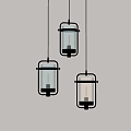 Modern chandelier glass chandelier bedside chandelier 3d model