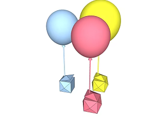 Modern balloon commercial street sketch balloon sketch 3d model