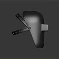 Black Protective Metal Helmet Like Equipment With Straps And Holes Design