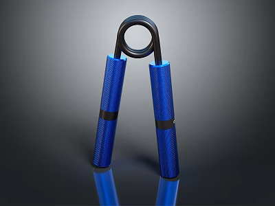 Hand Gripper With Blue Handles Black Connecting Ring And Reflective Surface For Daily Exercise 3d model