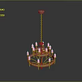 Elegant Classic Chandelier Furniture With Multiple Candle Shaped Arms And Golden Accents