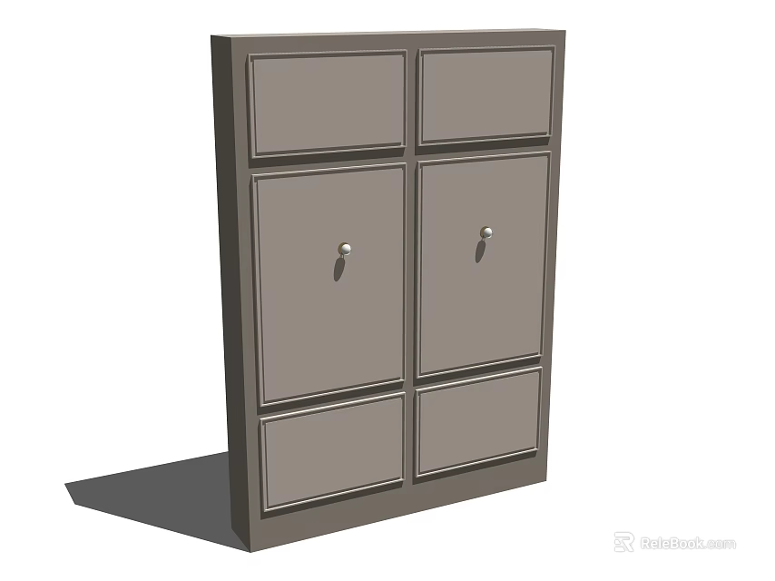 Modern Standing Storage Cabinet With Multiple Doors And Drawers For Home Organization 3d model 