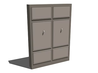 Modern Standing Storage Cabinet With Multiple Doors And Drawers For Home Organization 3d model