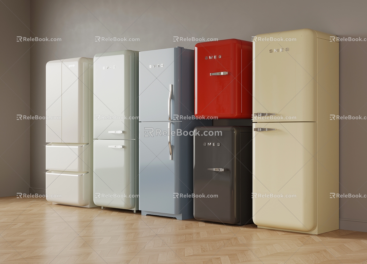 Mini refrigerator mini refrigerator single door refrigerator double door refrigerator 3d model