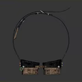 Steampunk Weapon Goggles Featuring Leather Strap Brass Buckle And Colored Lenses 3d model