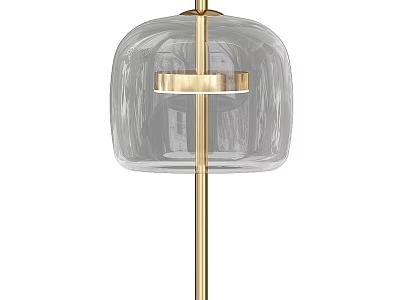 Modern Clear Glass Shade Table Lamp With Golden Stand For Home Decor 3d model
