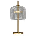 Modern Clear Glass Shade Table Lamp With Golden Stand For Home Decor