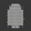 Future Architecture Multi Story Building With Gray Exterior Balconies Air Conditioning Units And Solar Roof
