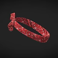 Red Paisley Pattern Headband Design With Intricate Floral Motifs And Soft Fabric