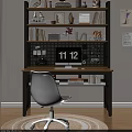 Bright Room Wooden Top Metal Frame Desk With Computer Monitor Books Decorations And White Chair