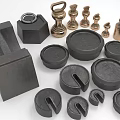 Assorted Black And Brass Industrial Metal Parts With Various Shapes Sizes
