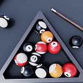 Professional Billiard Sports Equipment With Pool Cue Balls And Triangle Rack