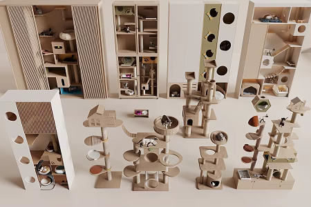 Cat Climbing Rack Pet Cabinet Pet Supplies Cat Nest Cat House 3d model