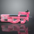 Pink Decorative Submachine Gun With Floral Patterns And Modern Design Elements 3d model